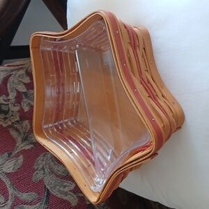 Vintage Longaberger Star Basket with Red Accents, two inserts, 2001